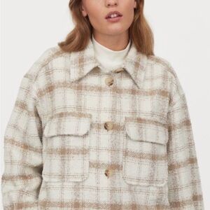 Plaid Women's Plaid Jacket in Cream and Tan
**Shacket